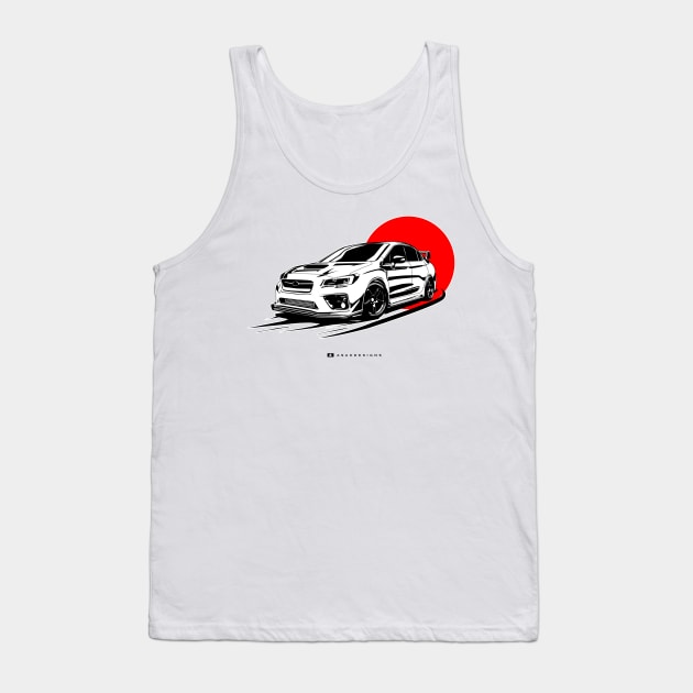 WRX sti illustration vector art Tank Top by ASAKDESIGNS